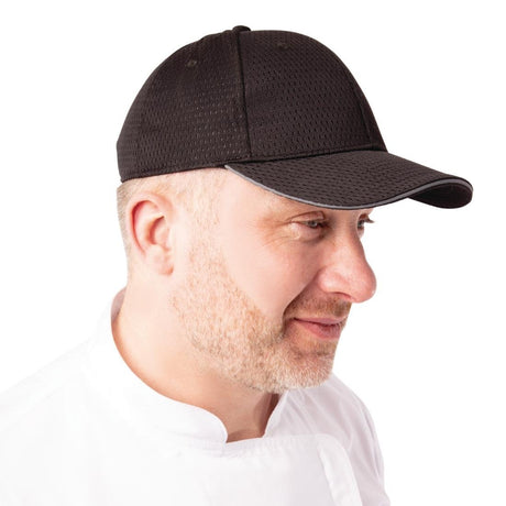 Chef Works Cool Vent Baseball Cap with Grey - A942 Chef Caps Chef Works   
