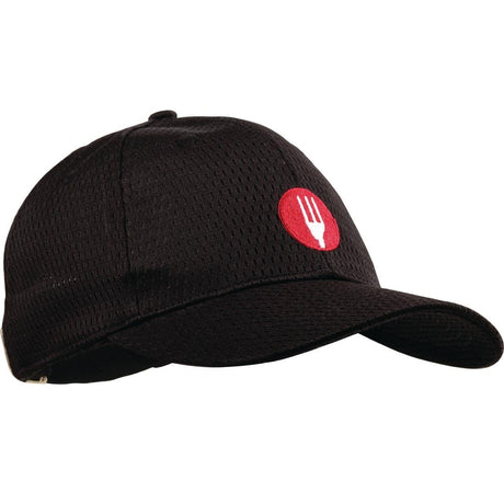 Chef Works Cool Vent Baseball Cap Black - A976 Chef Caps Chef Works   