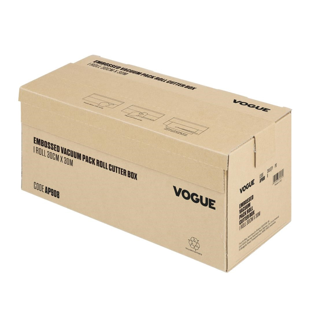 Vogue Vacuum Pack Roll with Cutter Box (Embossed) 300mm width - AP908  Vogue   