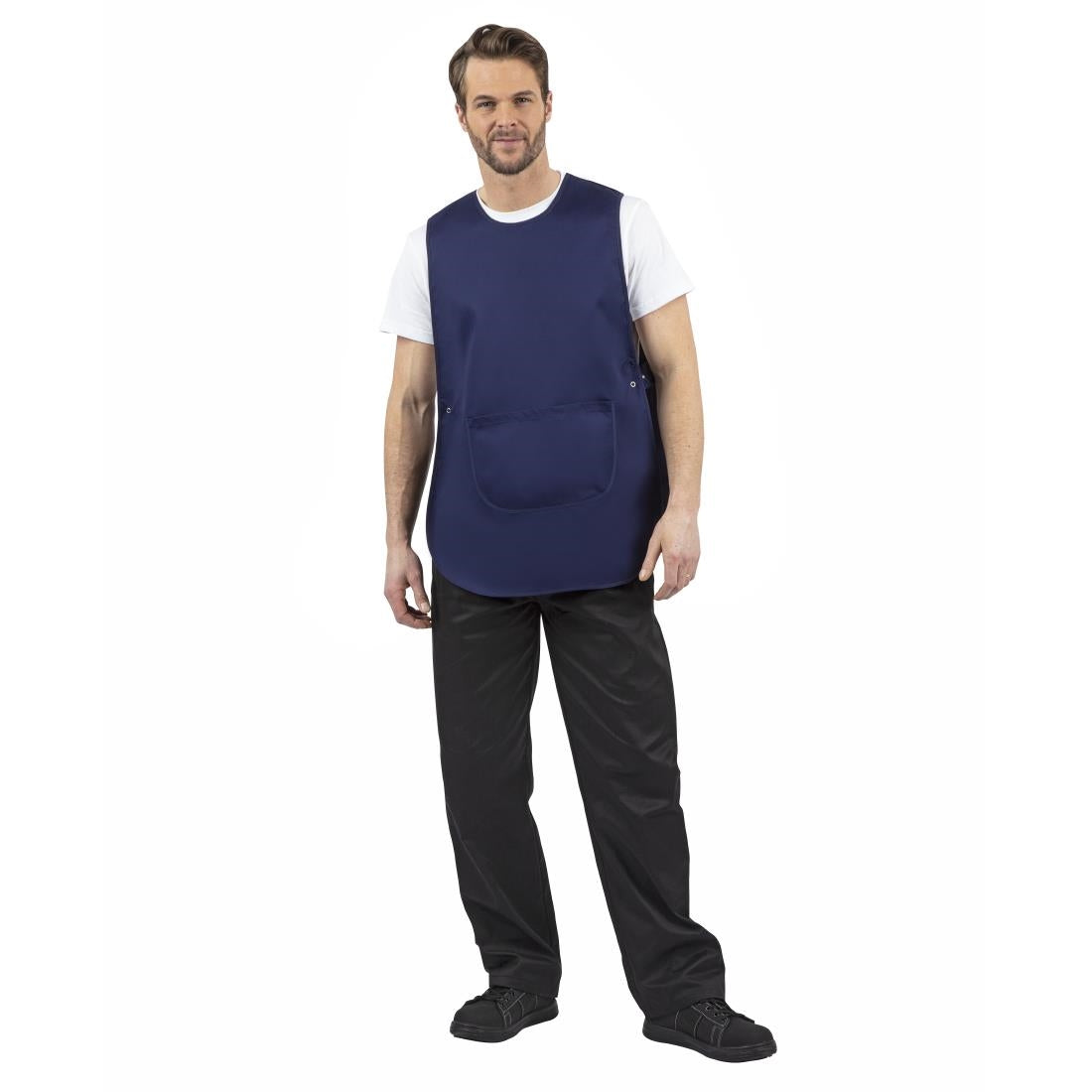 Tabard With Pocket Navy Blue - B044  Whites Chefs Clothing   