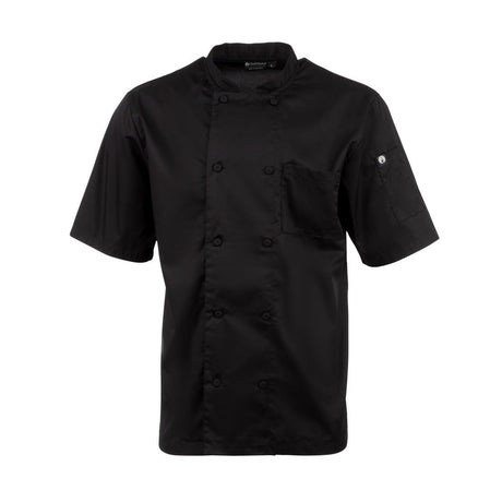 Chefs Works Montreal Cool Vent Unisex Short Sleeve Chefs Jacket Black M - B054-M Chef Works Chefs Jackets Chef Works   