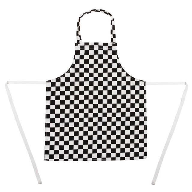 Whites Childrens Bib Apron Big Black and White Check - B357 Aprons Whites Chefs Clothing
