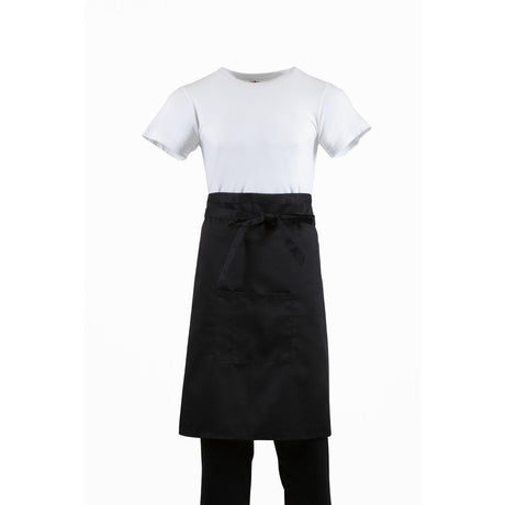 Regular Bistro Apron Black With Pocket - B133 Aprons Whites Chefs Clothing