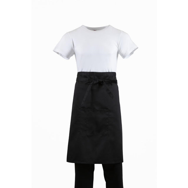 Regular Bistro Apron Black With Pocket - B133 Aprons Whites Chefs Clothing