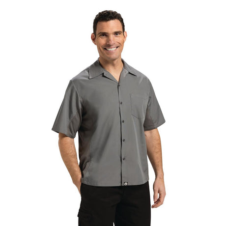Chef Works Unisex Cool Vent Chefs Shirt Grey L - B179-L Chef Shirts Chef Works   