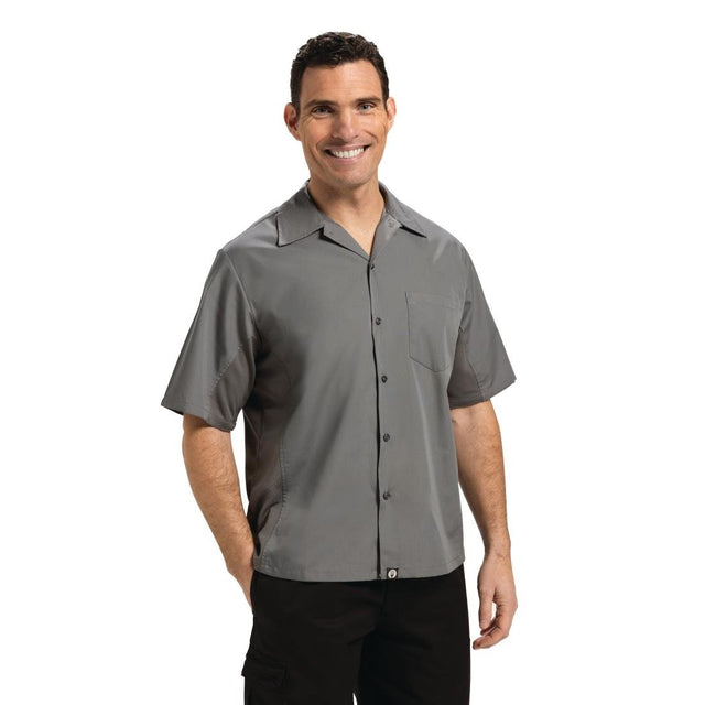 Chef Works Unisex Cool Vent Chef Shirt Grey 2XL - B179-XXL Chef Shirts Chef Works   