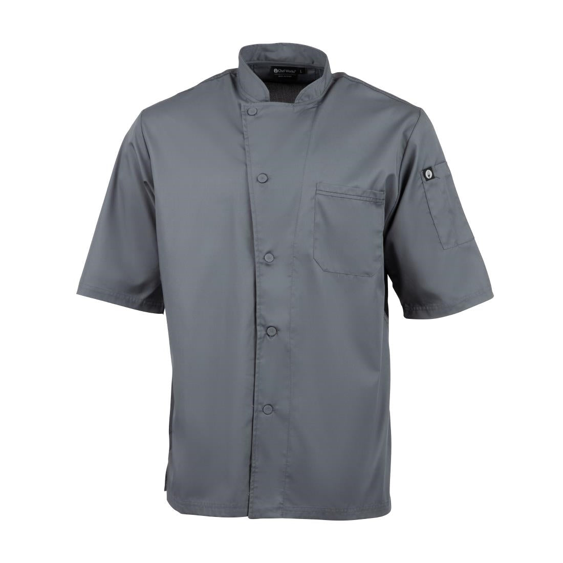 Chef Works Valais Signature Series Unisex Chefs Jacket Grey L - B185-L Chef Works Chefs Jackets Chef Works   