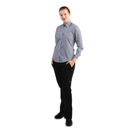Chef Works Womens Gingham Shirt Black L - B217-L  Chef Works   