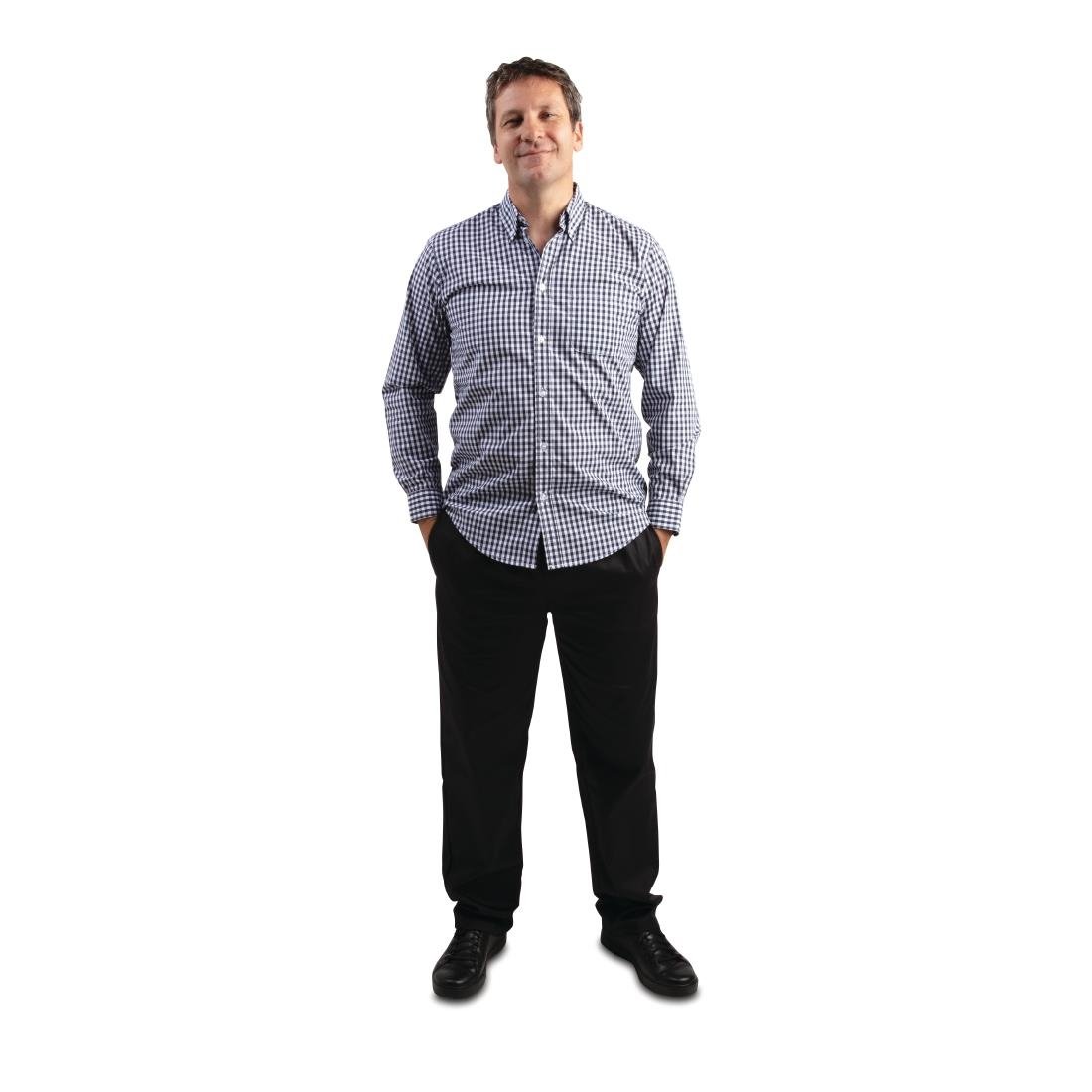 Chef Works Mens Gingham Shirt Black S - B219-S Uniform Shirts Chef Works