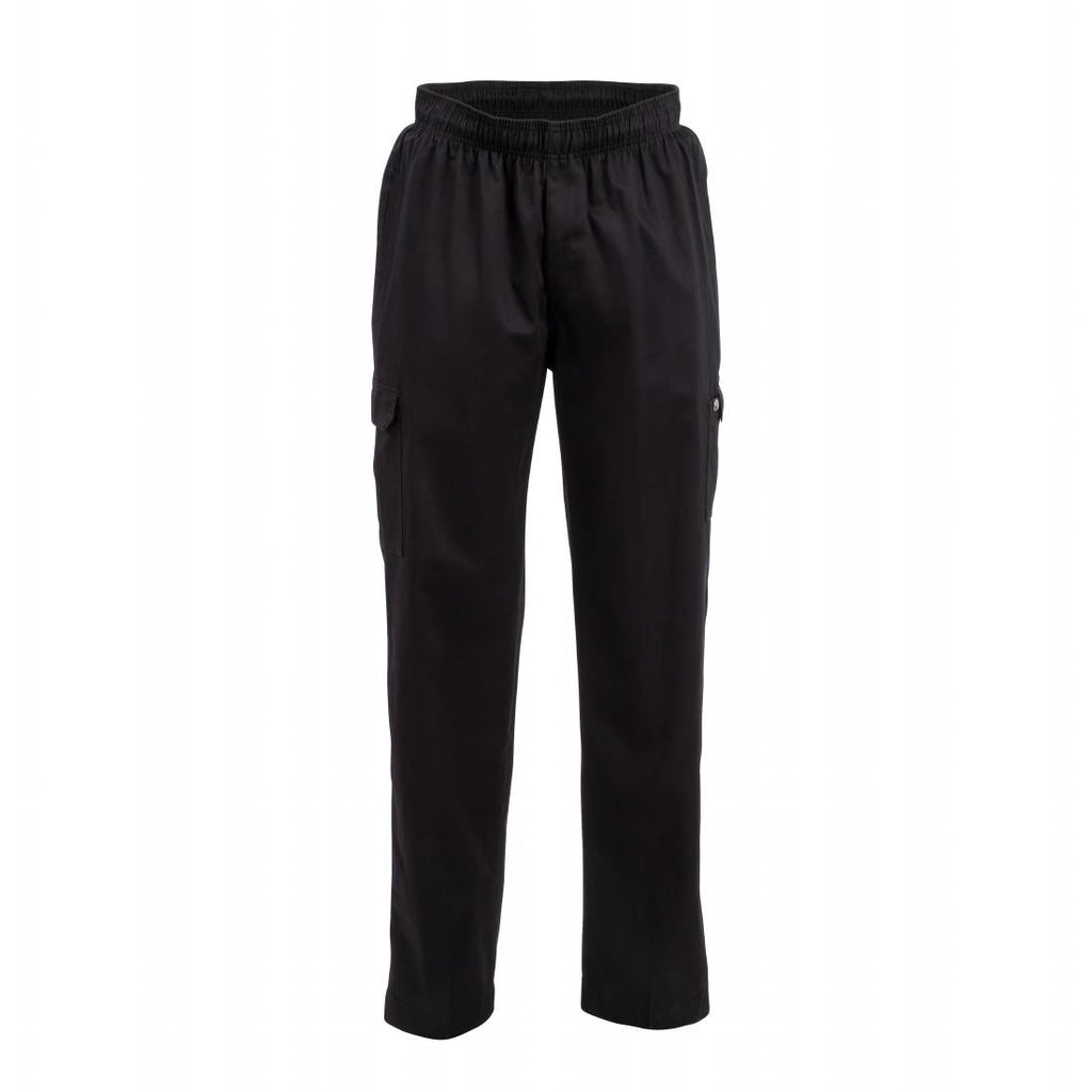 Chef Works Unisex Classic Fit Cargo Chefs Trousers Black L - B222-L Chef Works Chef Trousers Chef Works   
