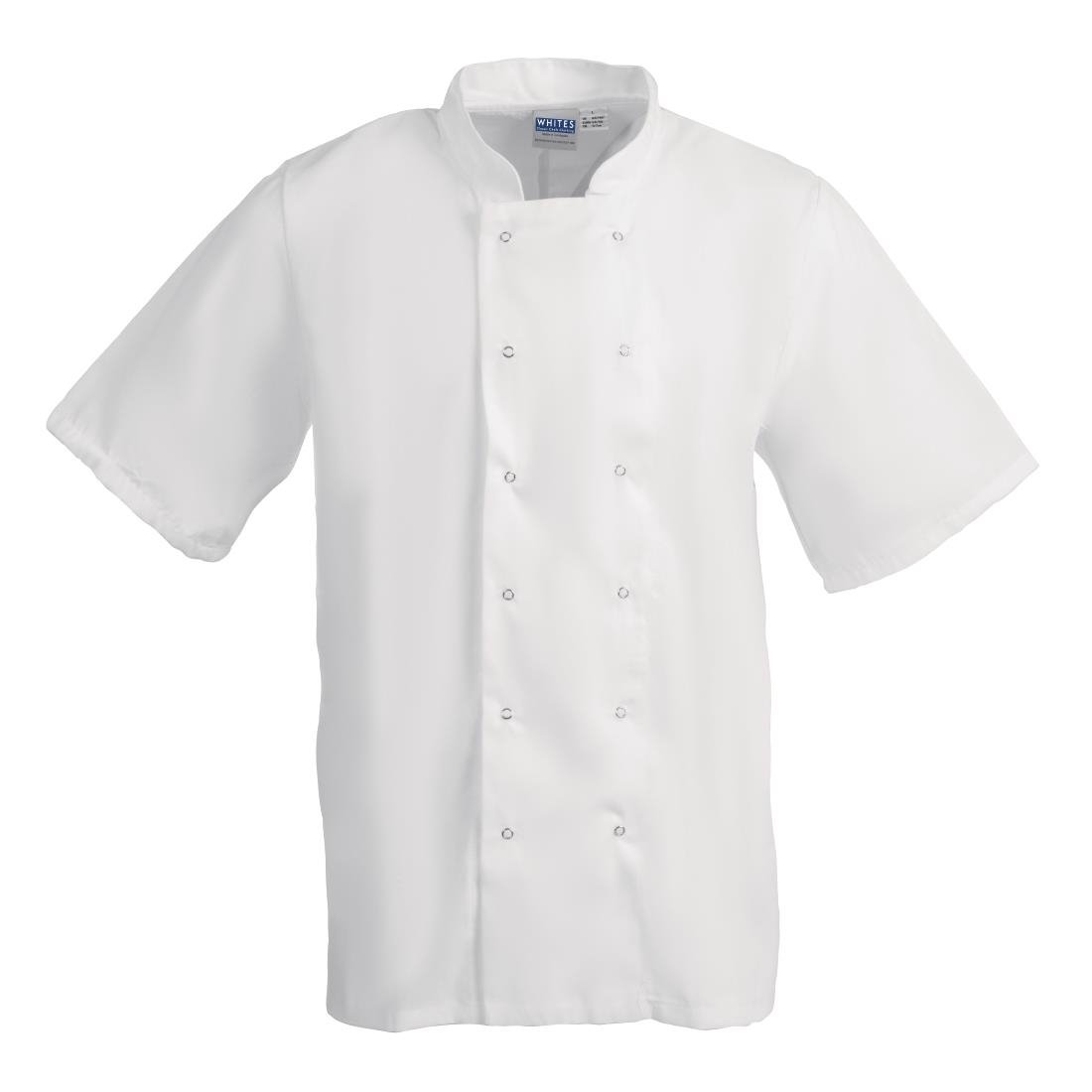 Whites Boston Unisex Short Sleeve Chefs Jacket White XS - B250-XS Whites Chef Jackets and Tunics Whites Chefs Clothing   