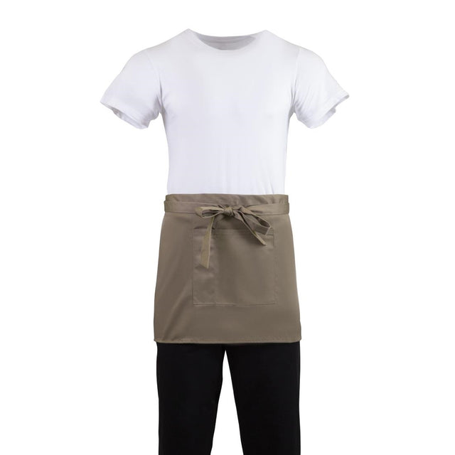 Whites Short Bistro Apron Tan - B432 Aprons Whites Chefs Clothing