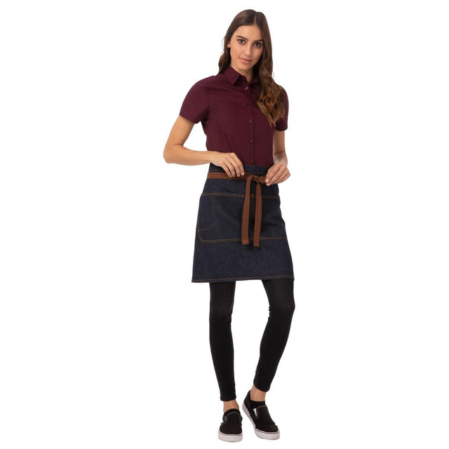Chef Works Urban Memphis Half Bistro Apron Indigo - B588 Aprons Chef Works Urban