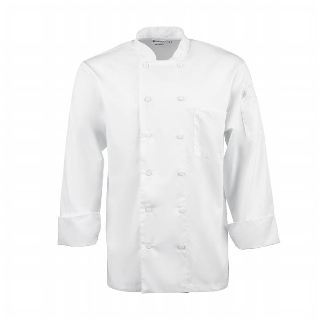 Chef Works Calgary Long Sleeve Cool Vent Unisex Chefs Jacket White M - B649-M Chef Works Chefs Jackets Chef Works   