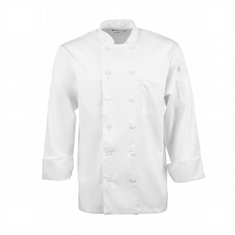 Chef Works Calgary Long Sleeve Cool Vent Unisex Chefs Jacket White S - B649-S Chef Works Chefs Jackets Chef Works   