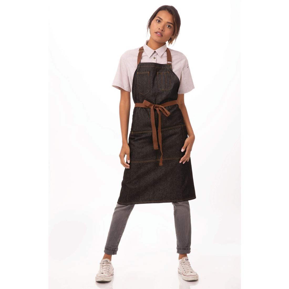 Chef Works Urban Memphis Bib Apron Black - B720 Aprons Chef Works Urban