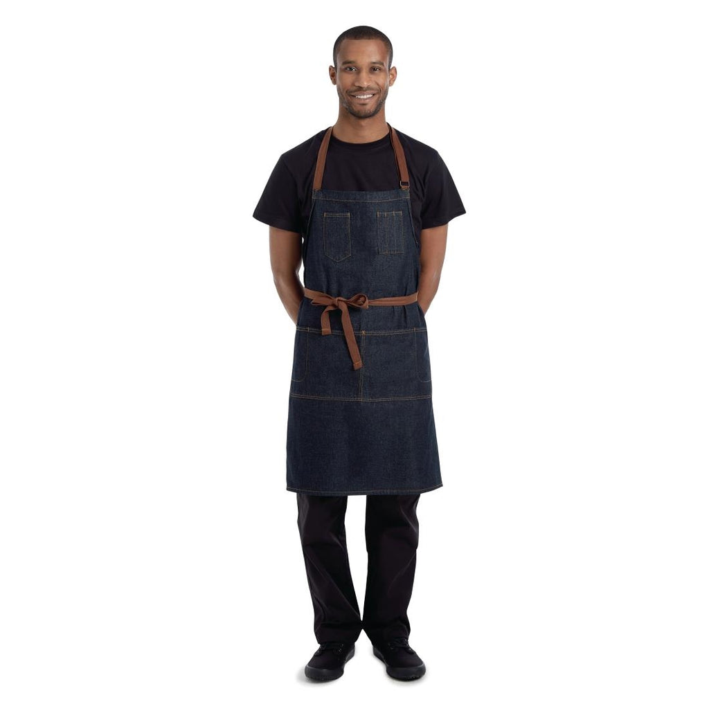 Chef Works Urban Memphis Bib Apron Indigo - B721 Aprons Chef Works Urban