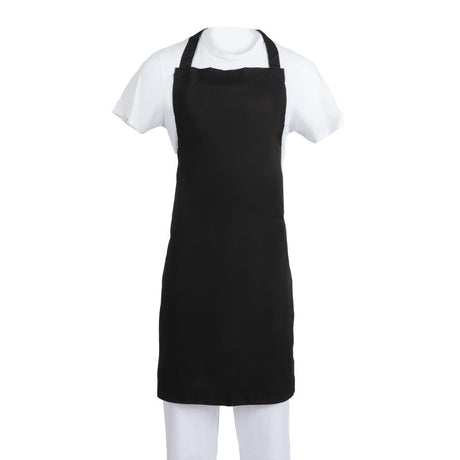 Whites Polycotton Bib Apron Black XL - B887 Aprons Whites Chefs Clothing