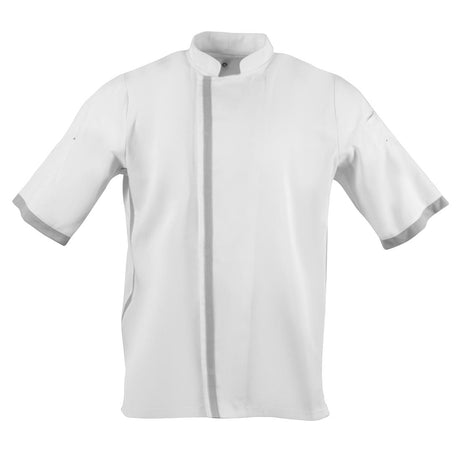 Southside Unisex Chefs Jacket Short Sleeve White L - B998-L  Southside   