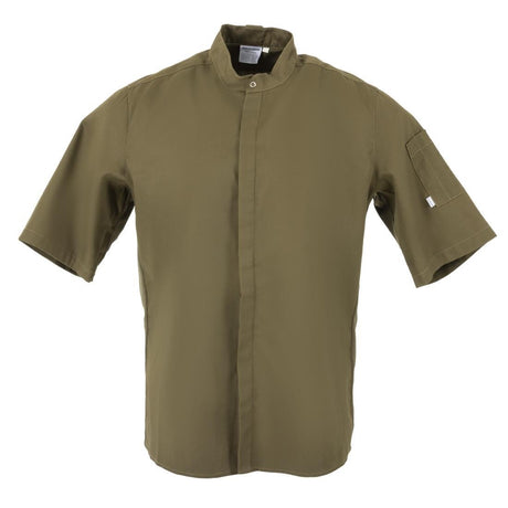 Southside Band Collar Chef Jacket Khaki Size S - BA001-S  Southside   