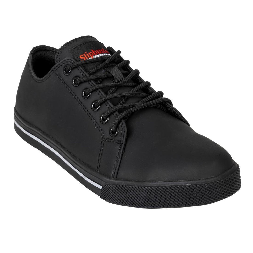 Slipbuster Microfibre Safety Trainers Matte Black 45 - BA060-45 Slipbuster Shoes Slipbuster Footwear   