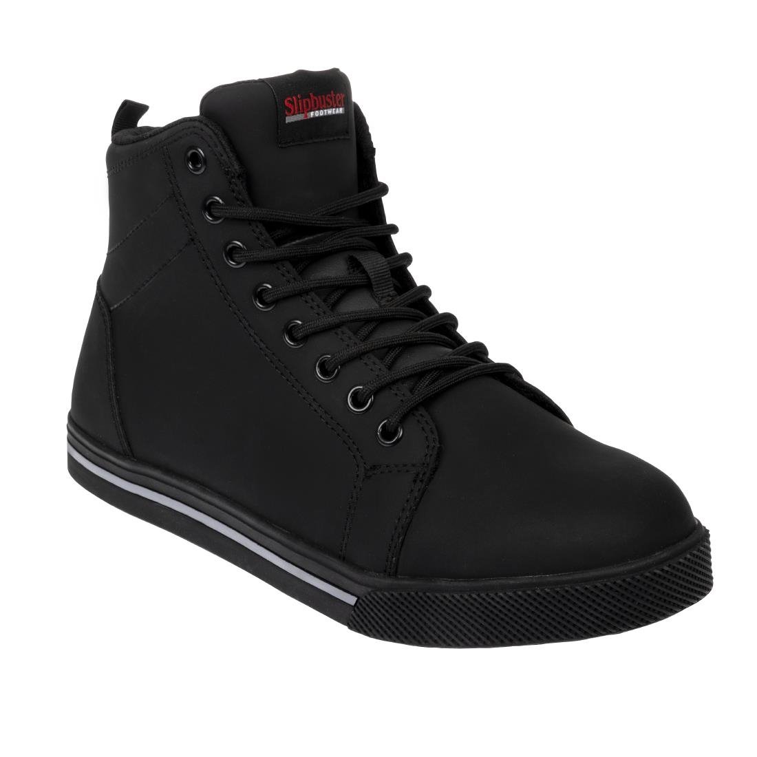 Slipbuster Microfibre Safety Hi Top Boots Matte Black 45 - BA061-45 Slipbuster Shoes Slipbuster Footwear   