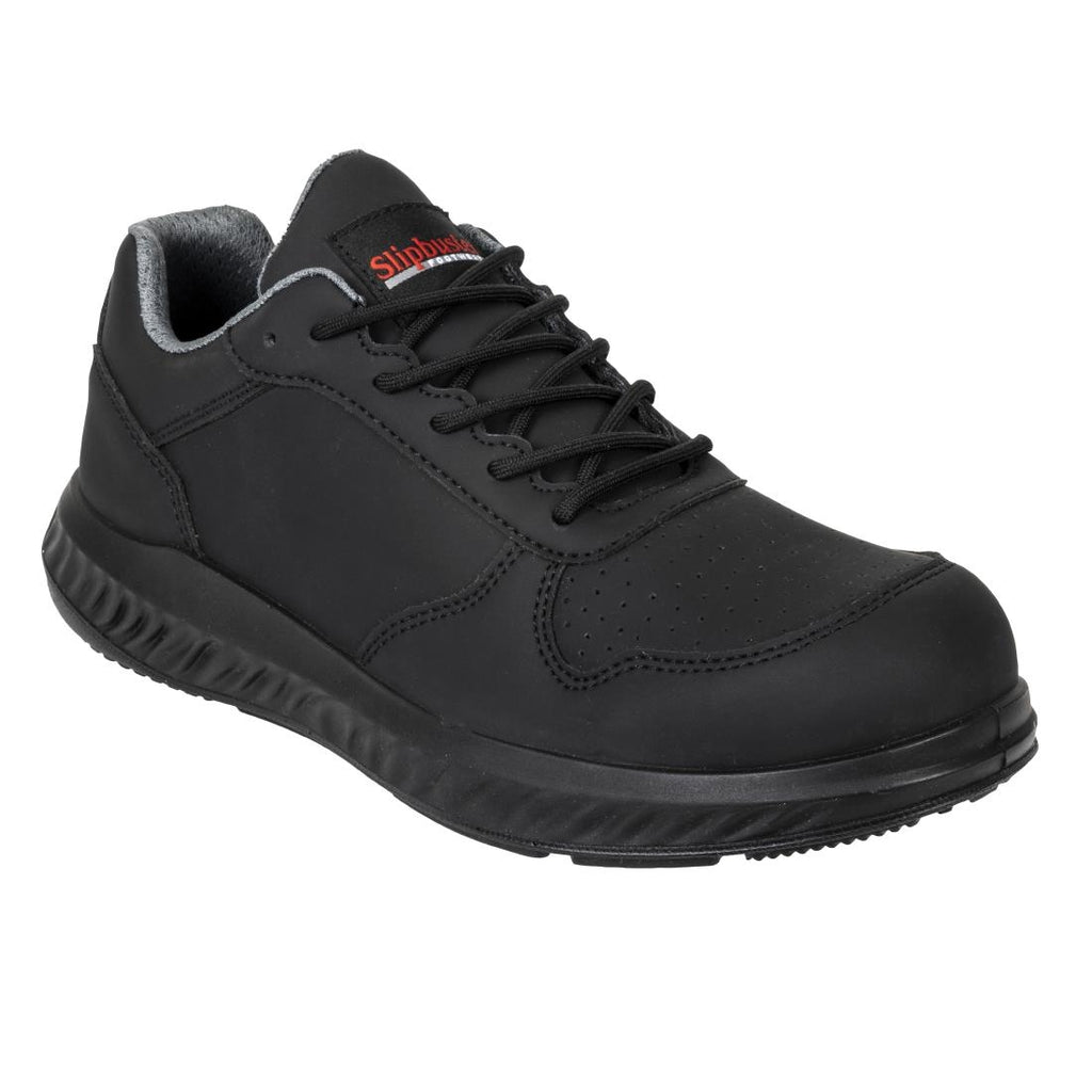 Slipbuster Microfibre Trainers Matte Black 37 - BA063-37 Slipbuster Shoes Slipbuster Footwear   