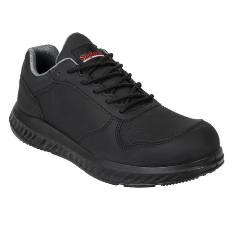 Slipbuster Microfibre Trainers Matte Black 37 - BA063-37 Slipbuster Shoes Slipbuster Footwear   