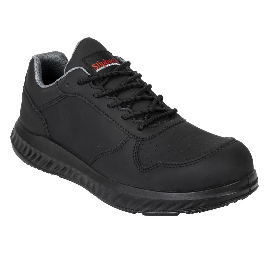 Slipbuster Microfibre Trainers Matte Black 41 - BA063-41 Slipbuster Shoes Slipbuster Footwear   