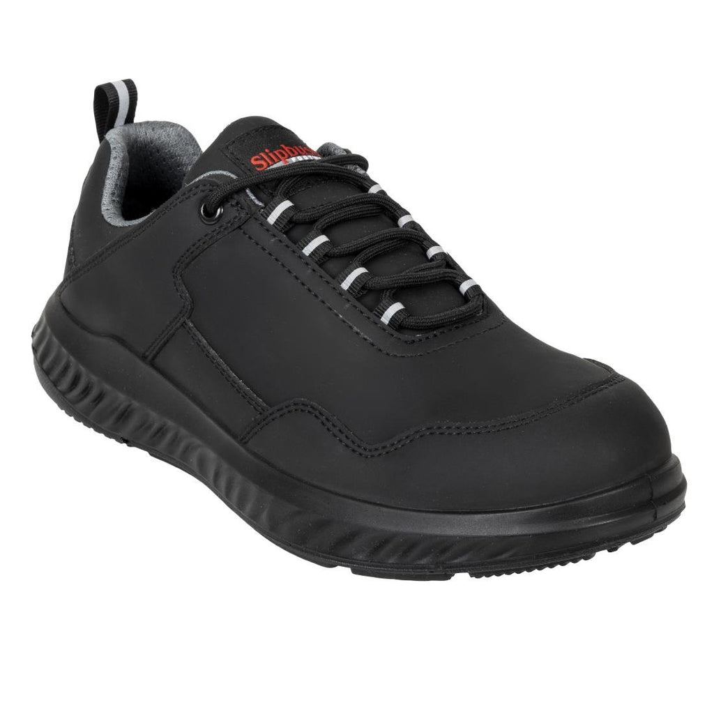 Slipbuster Microfibre Safety Trainer Matte Black 45 - BA064-45 Slipbuster Shoes Slipbuster Footwear   