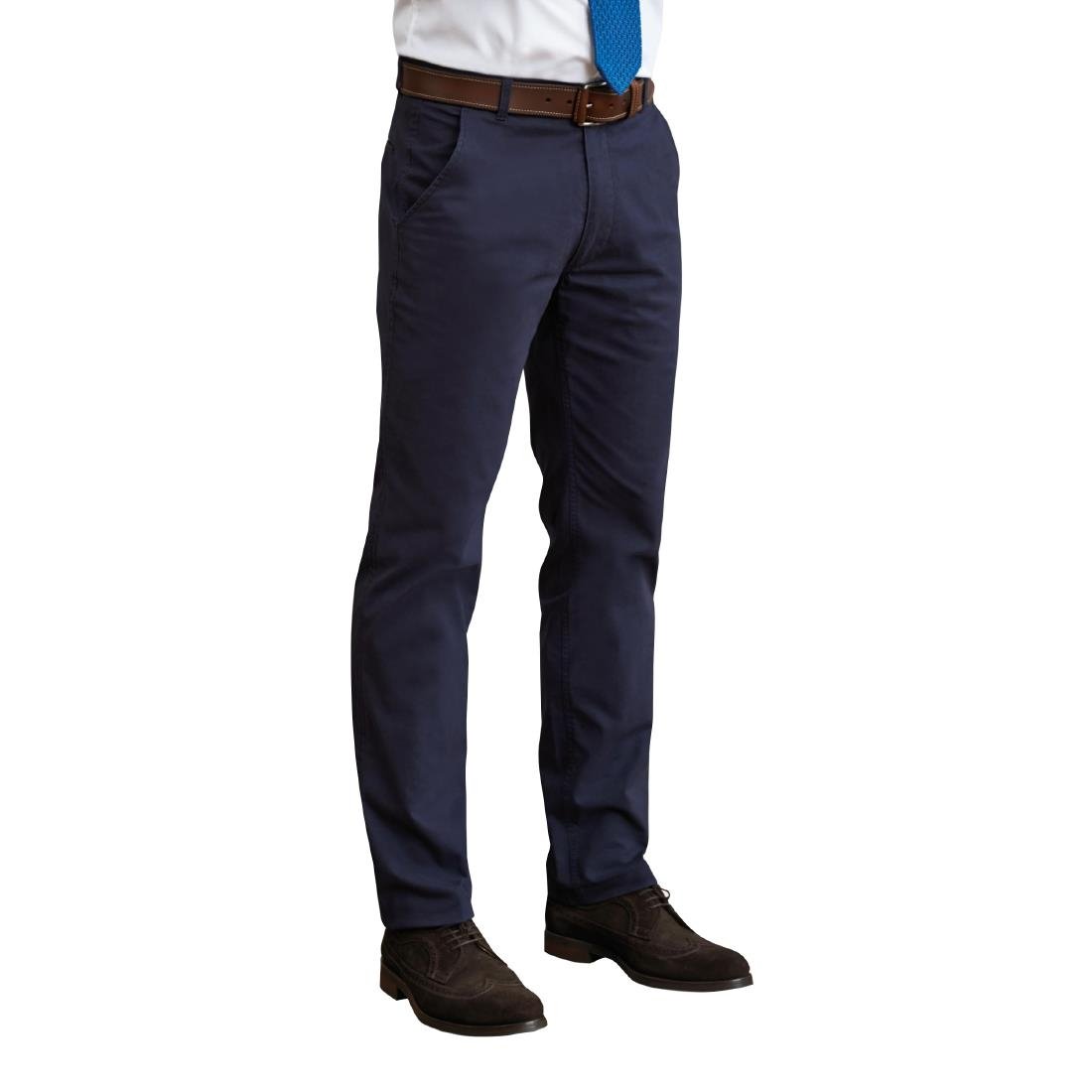 Brook Taverner Mens Miami Slim Fit Chinos Navy 42" - BA080-42 Uniform Trousers Brook Taverner