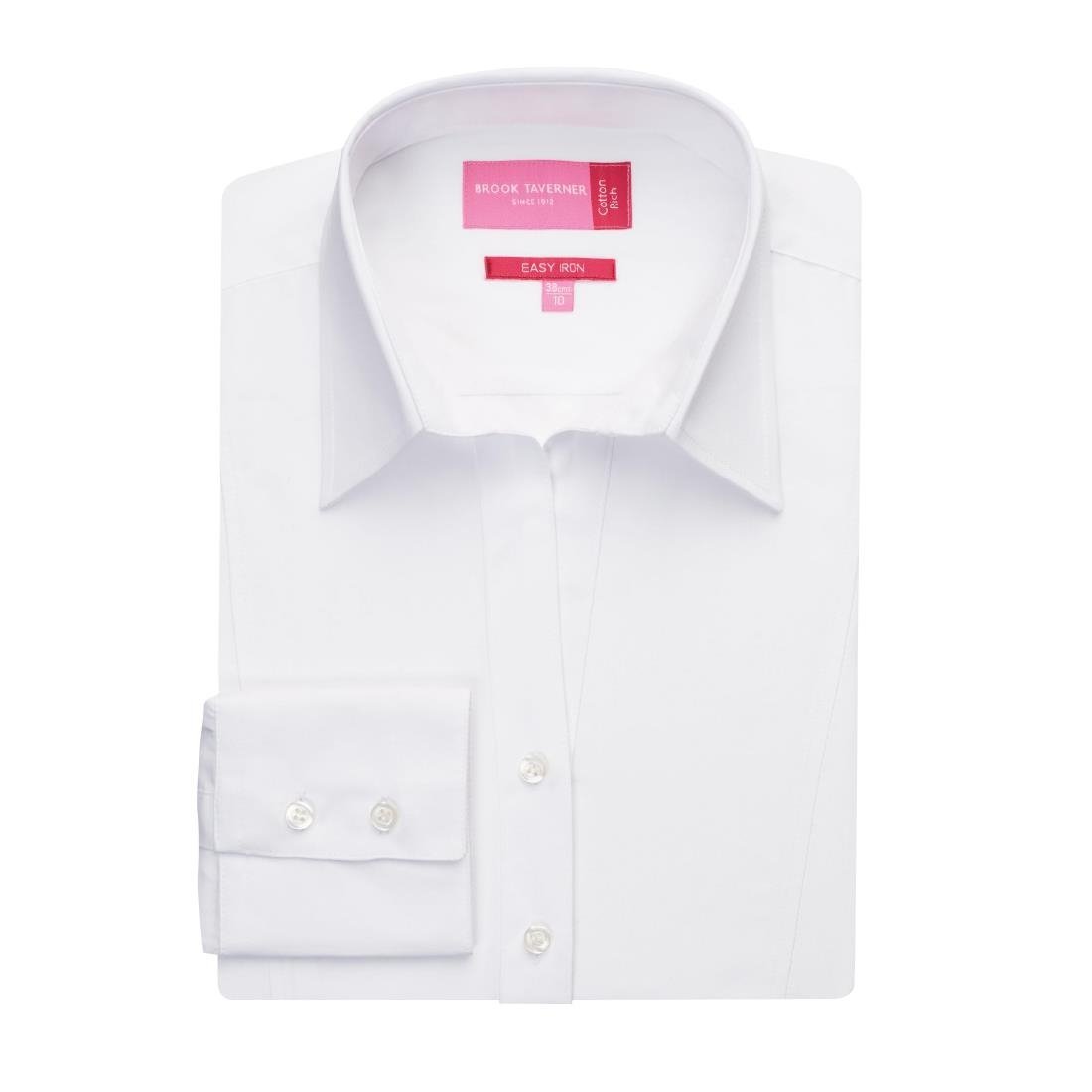 Brook Taverner Ladies Palena Long Sleeve Shirt White Size 8 - BA085-8 Dress Shirts Brook Taverner   