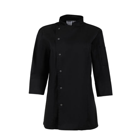 Whites Ladies Fitted Chef Jacket Black Size XS - BA110-XS Whites Chef Jackets and Tunics Whites Chefs Clothing   