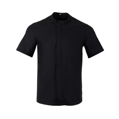 Southside Harlem Short Sleeve Chef Jacket Black Size L - BA115-L  Southside   