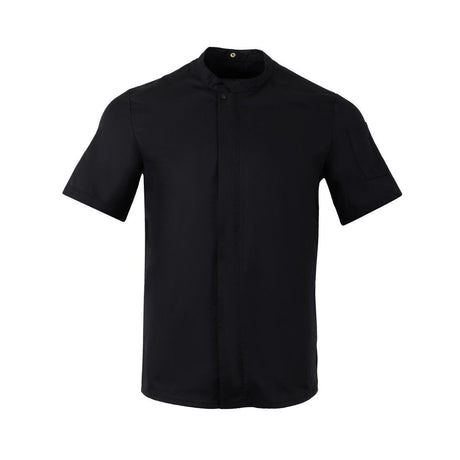 Southside Harlem Short Sleeve Chef Jacket Black Size S - BA115-S  Southside   