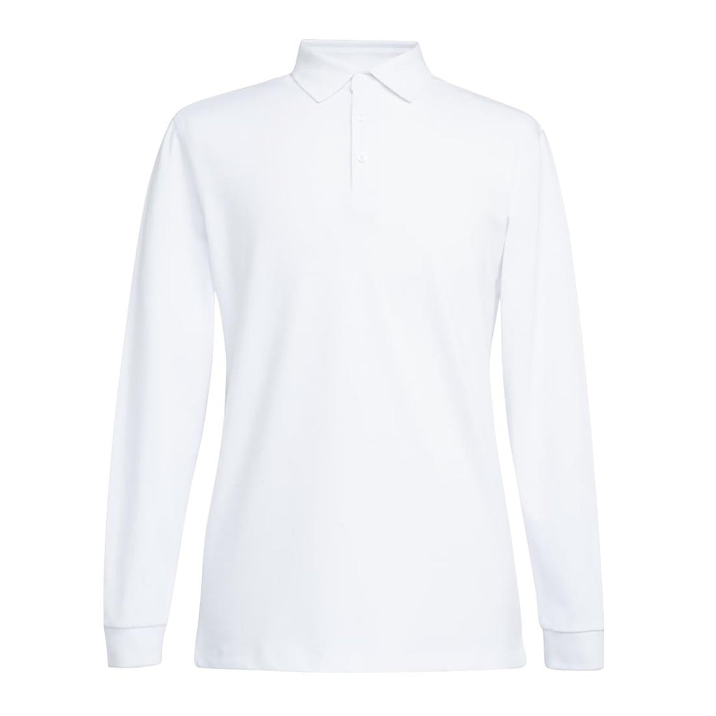 Brook Taverner Frederick Mens Long Sleeve Polo Shirt White Size L - BA140-L Polo Shirts Brook Taverner   
