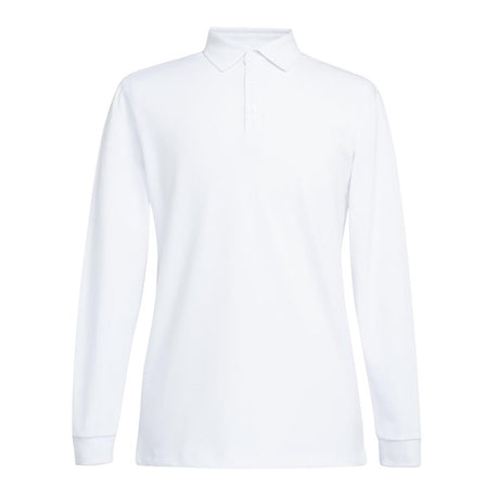 Brook Taverner Frederick Mens Long Sleeve Polo Shirt White Size L - BA140-L Polo Shirts Brook Taverner   