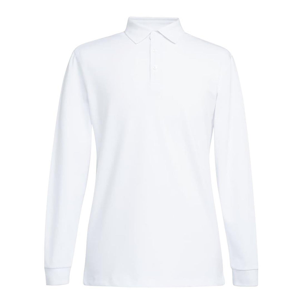 Brook Taverner Frederick Mens Long Sleeve Polo Shirt White Size M - BA140-M Polo Shirts Brook Taverner   