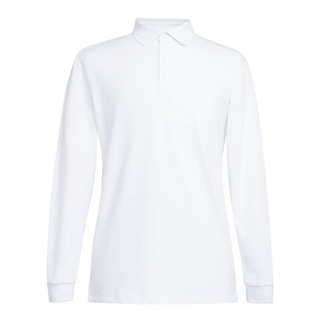 Brook Taverner Frederick Mens Long Sleeve Polo Shirt White Size M - BA140-M Polo Shirts Brook Taverner   