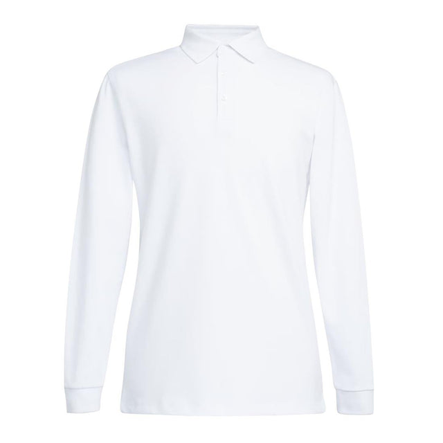 Brook Taverner Frederick Mens Long Sleeve Polo Shirt White Size M - BA140-M Polo Shirts Brook Taverner   