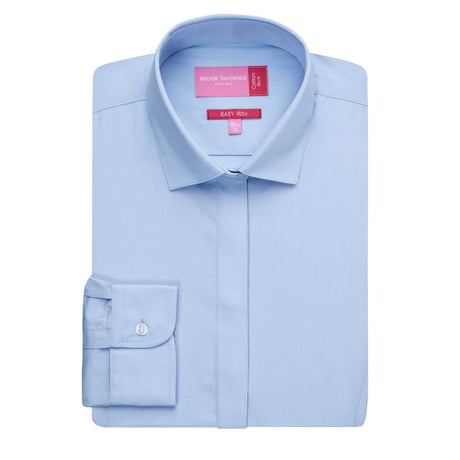 Brook Taverner Ladies Long Sleeve Palena Shirt Blue Size 8 - BA147-8 Dress Shirts Brook Taverner   