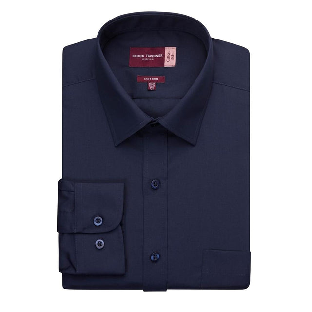 Brook Taverner Mens Long Sleeve Rapino Shirt Navy 15 1/2" - BA148-15 Dress Shirts Brook Taverner   