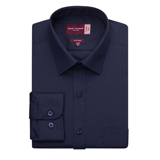 Brook Taverner Mens Long Sleeve Rapino Shirt Navy 18" - BA148-18 Dress Shirts Brook Taverner   