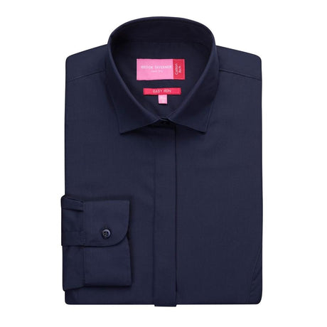 Brook Taverner Ladies Long Sleeve Parma Shirt Navy Size 10 - BA149-10 Dress Shirts Brook Taverner   