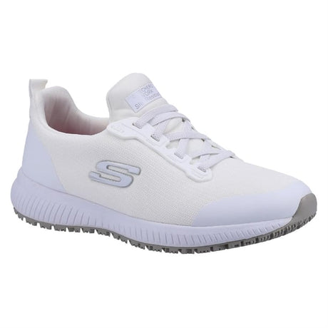 Skechers Womens Slip Resistant Squad Trainers White 37 - BA154-37 Skechers Shoes Skechers   