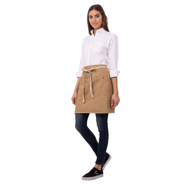 Chef Works Urban Austin Denim Half Bistro Apron Natural - BB019 Aprons Chef Works Urban