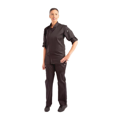 Chef Works Unisex Hartford Lightweight Chef Jacket Black Size L - BB083-L Chef Works Chefs Jackets Chef Works Urban   