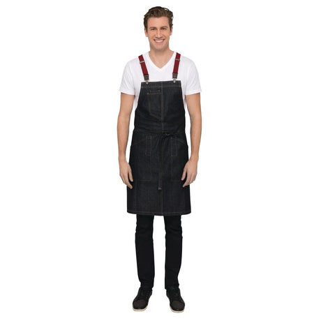 Chef Works Urban Berkeley Denim Brace Bib Apron Dark Indigo - BB206 Aprons Chef Works Urban