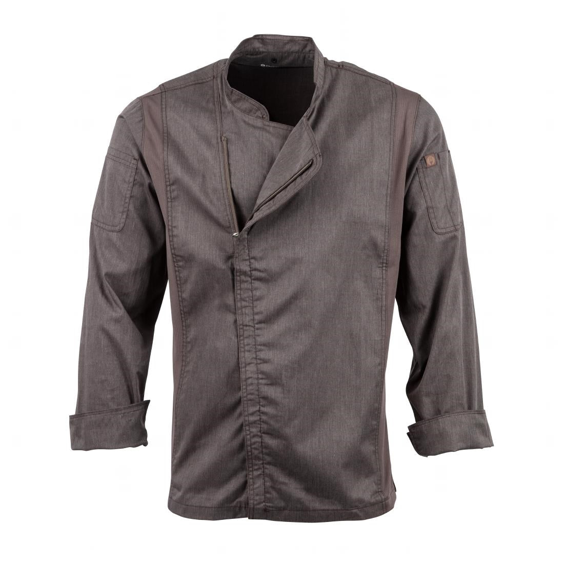 Chef Works Hartford Lightweight L/S Zipper Coat Graphite Size L - BB263-L Chef Works Chefs Jackets Chef Works Urban   