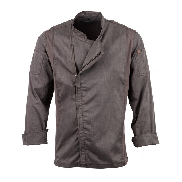 Chef Works Hartford Lightweight L/S Zipper Coat Graphite Size L - BB263-L Chef Works Chefs Jackets Chef Works Urban   